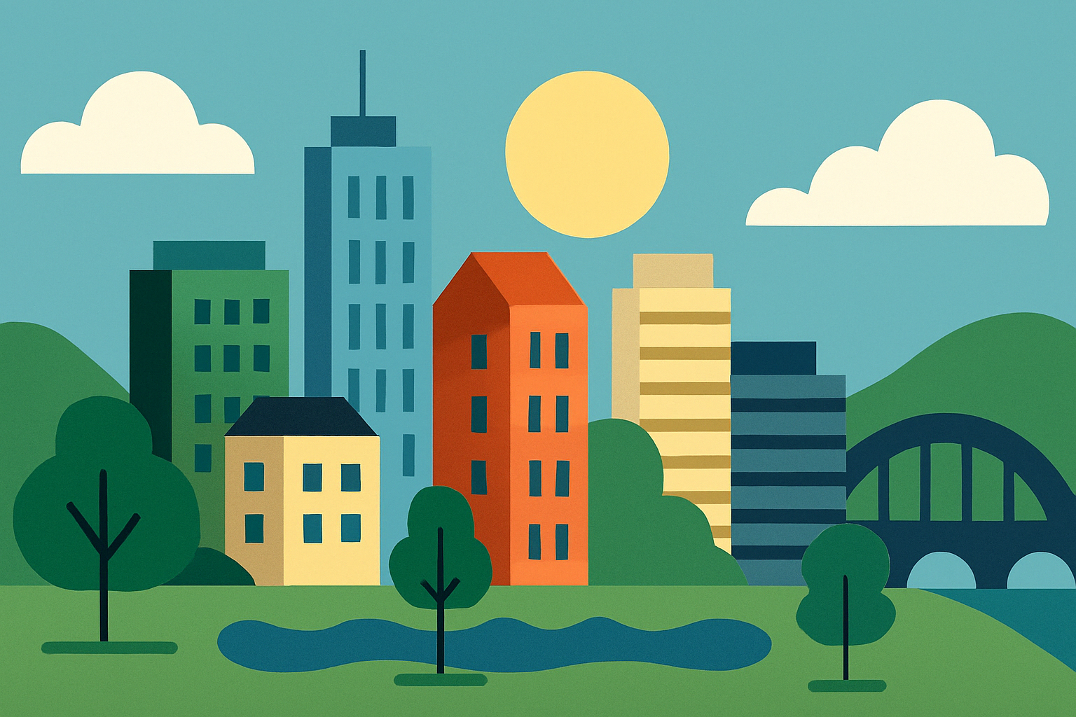 andscape symbolizing sustainable cities, communication, and project visibility