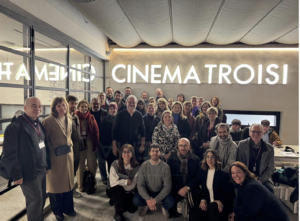 Group photo of STARTUP project partners during the kick-off meeting at Cinema Troisi in Rome, January 2025.